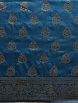 self design banarasi saree with blouse - 17245601 - Standard Image - 4