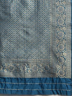 self design banarasi saree with blouse - 17245601 - Standard Image - 5