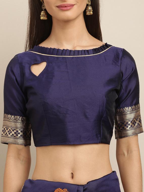 self design banarasi saree with blouse - 17245606 - Zoom Image - 3