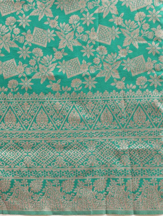 self design banarasi saree with blouse - 17245612 - Zoom Image - 5