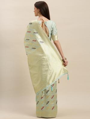 self design banarasi saree with blouse - 17245624 - Standard Image - 2