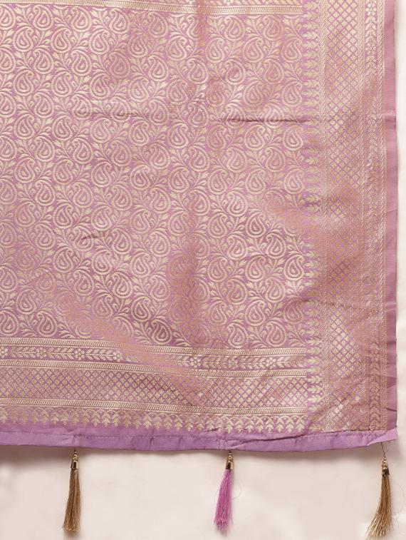 floral banarasi saree with blouse - 17245626 - Zoom Image - 5