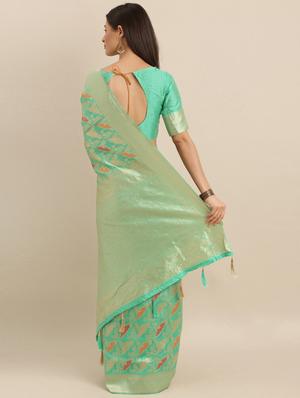 floral banarasi saree with blouse - 17245627 - Standard Image - 2