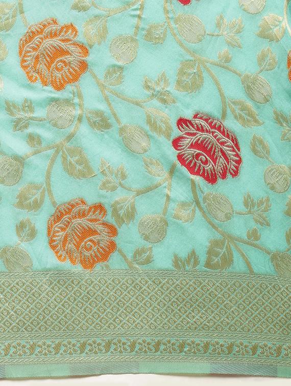 floral banarasi saree with blouse - 17245630 - Zoom Image - 5