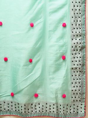 solid banarasi saree with blouse - 17245641 - Standard Image - 5