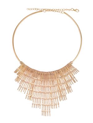 gold metal collar necklace - 17245967 - Standard Image - 3