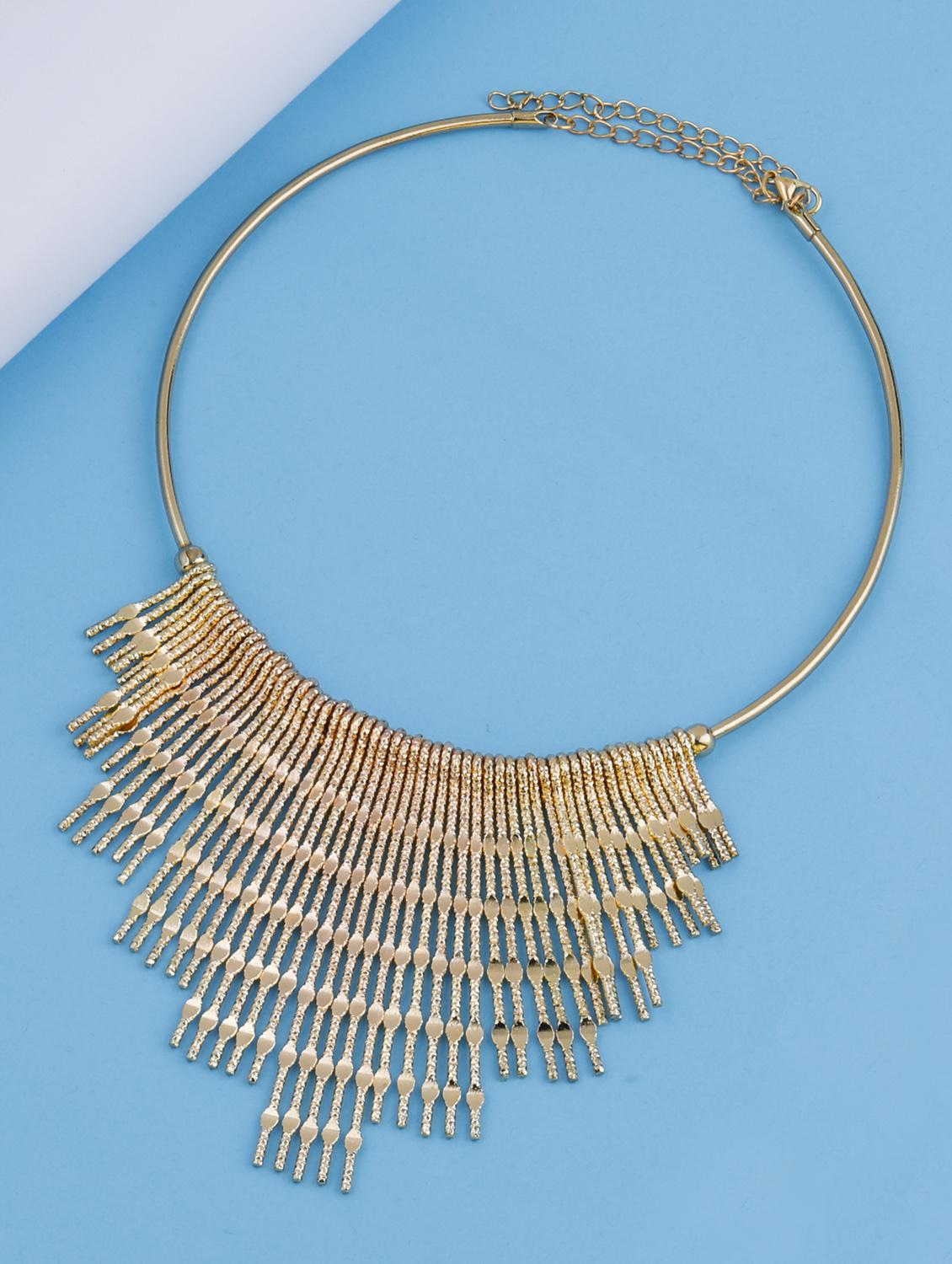 gold metal collar necklace - 17245967 - Zoom Image - 1