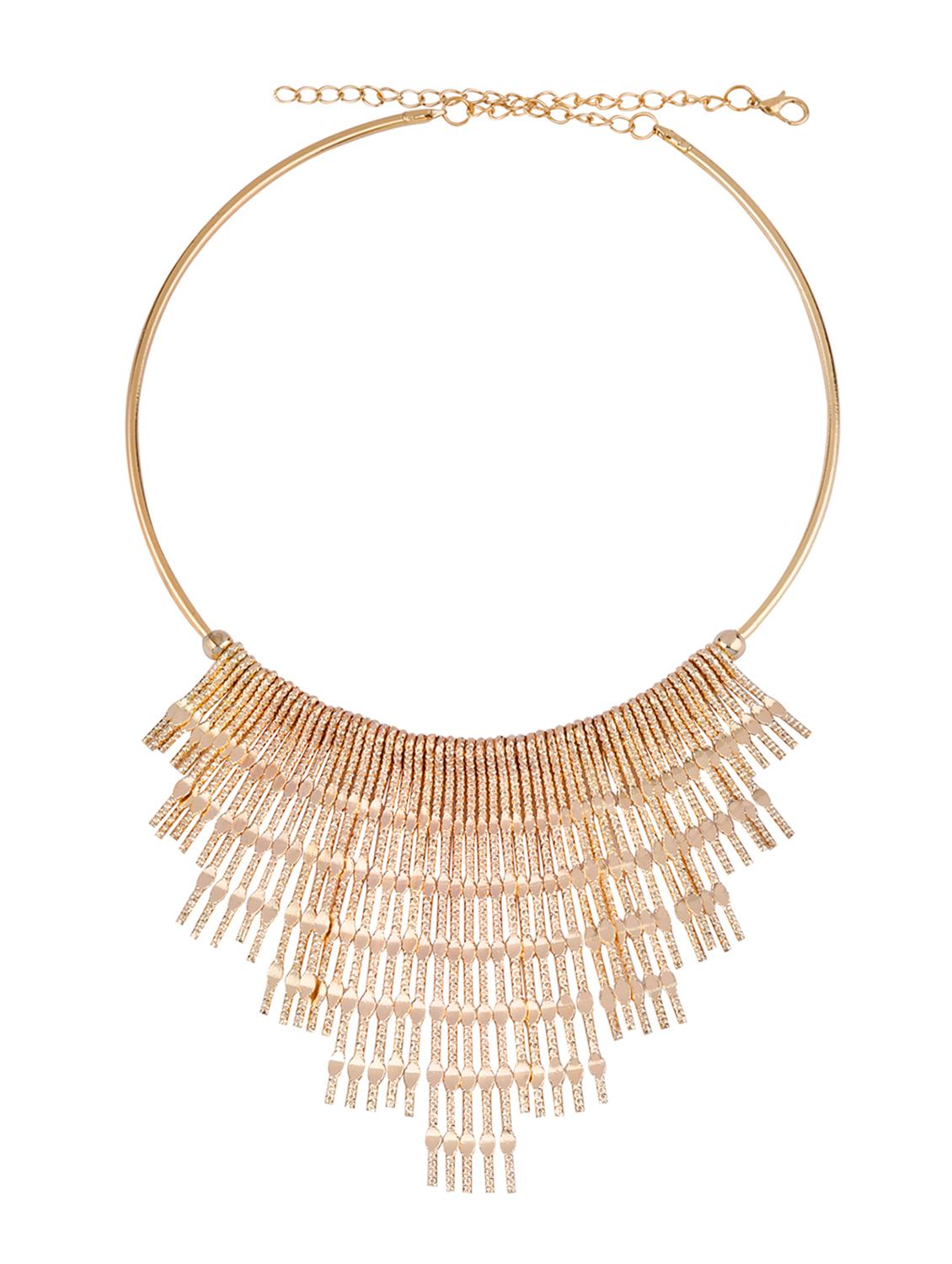 gold metal collar necklace - 17245967 - Zoom Image - 3