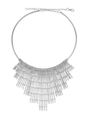 silver metal collar necklace - 17245968 - Standard Image - 3