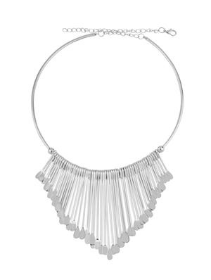 silver metal choker necklace - 17245972 - Standard Image - 3