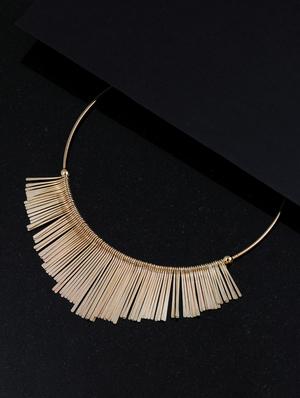 gold metal choker necklace - 17245978 - Standard Image - 2