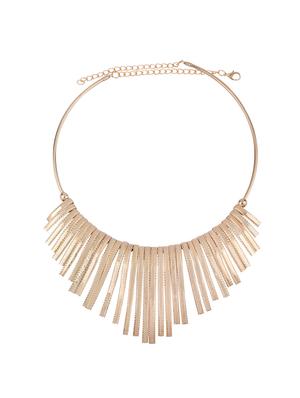 gold metal choker necklace - 17245982 - Standard Image - 3