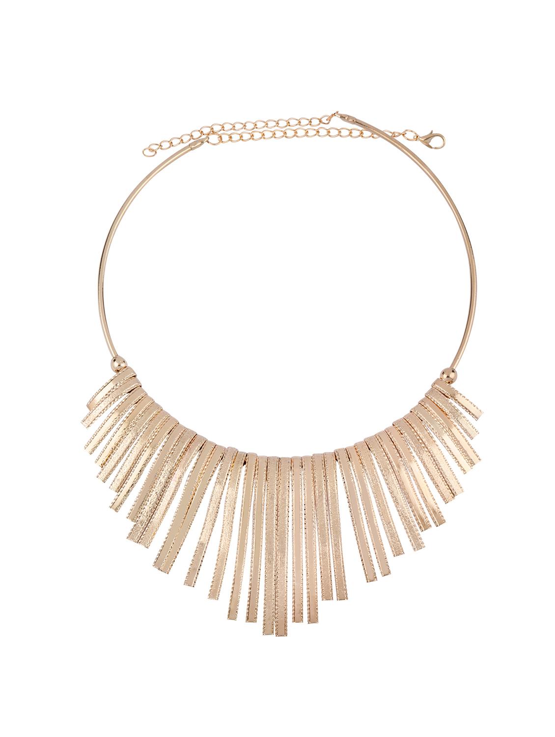 gold metal choker necklace - 17245982 - Zoom Image - 3