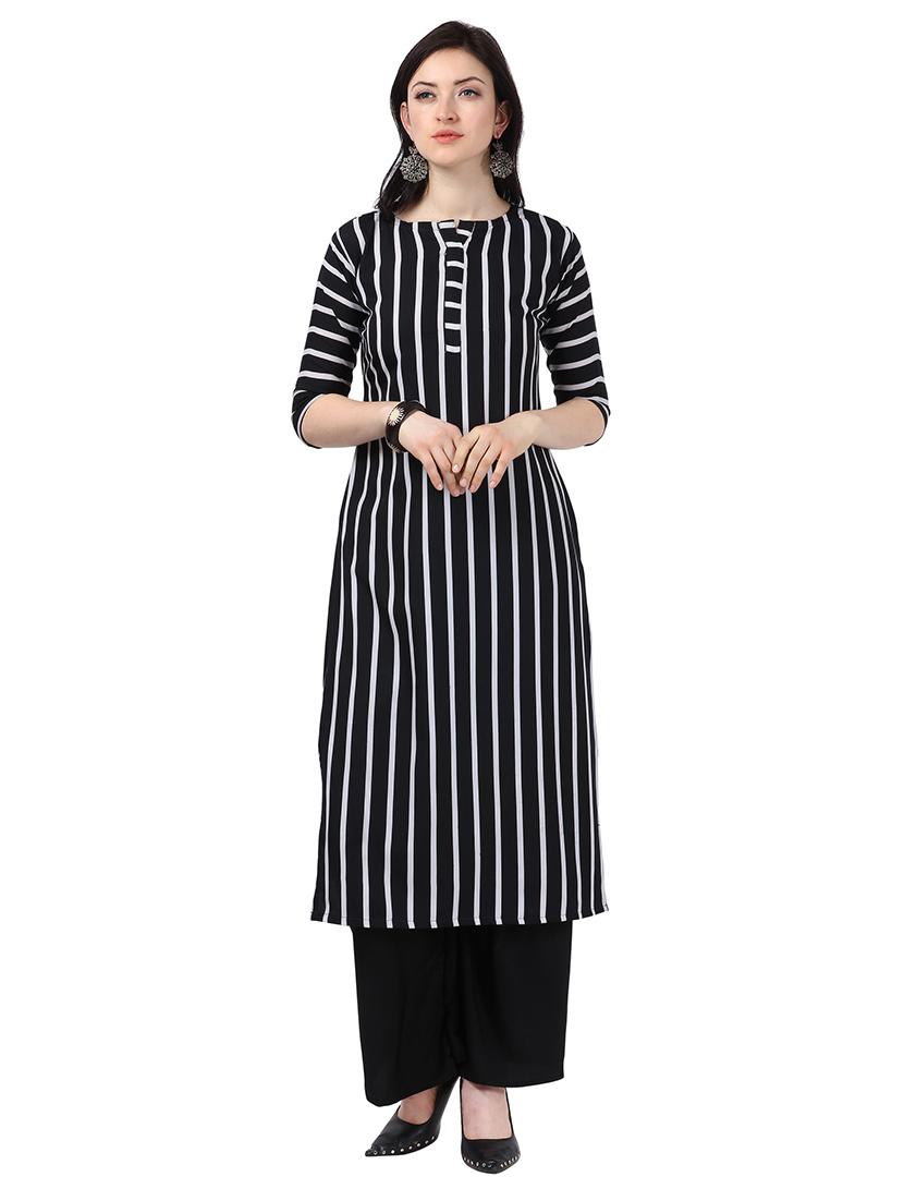 striped kurta palazzo set - 17246076 - Zoom Image - 1