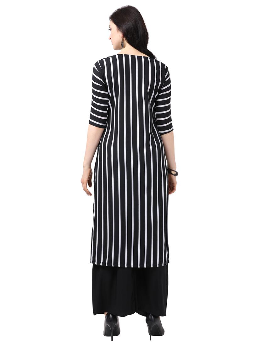 striped kurta palazzo set - 17246076 - Zoom Image - 3