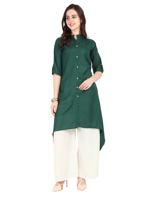 solid kurta palazzo set - 17246090 - Standard Image - 1