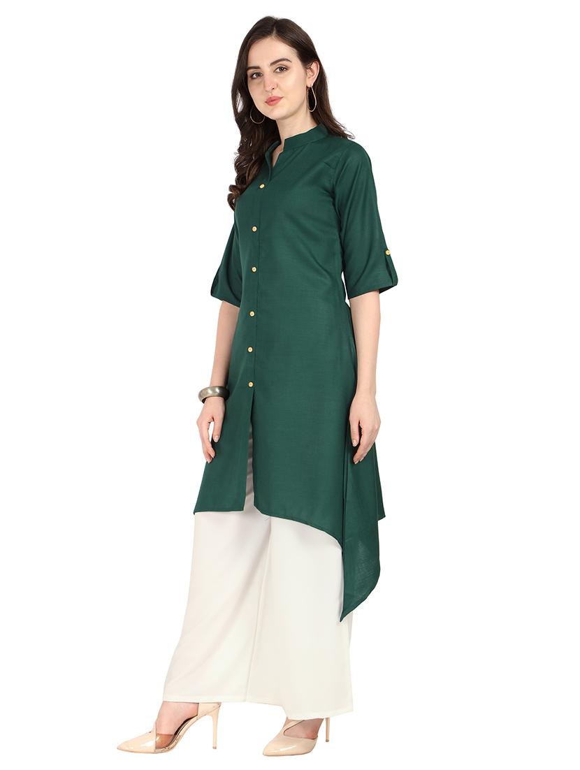 solid kurta palazzo set - 17246090 - Zoom Image - 2