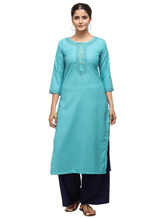 embroidered kurta palazzo set - 17246143 - Zoom Image - 1