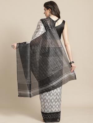ikat printed saree with blouse - 17246493 - Standard Image - 2