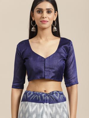 ikat printed saree with blouse - 17246495 - Standard Image - 3
