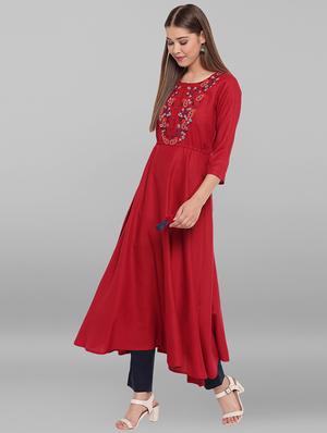 embroidered flared kurta - 17246630 - Standard Image - 2