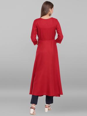 embroidered flared kurta - 17246630 - Standard Image - 4