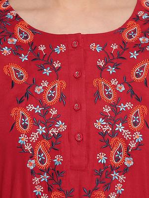 embroidered flared kurta - 17246630 - Standard Image - 5