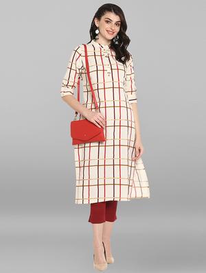 checkered straight kurta - 17246631 - Standard Image - 3
