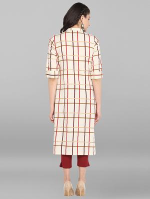 checkered straight kurta - 17246631 - Standard Image - 4