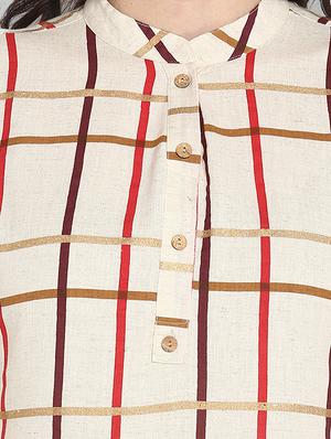 checkered straight kurta - 17246631 - Standard Image - 5