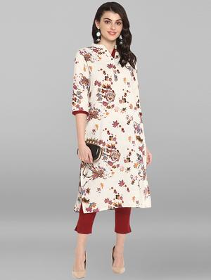 floral straight kurta - 17246632 - Standard Image - 2