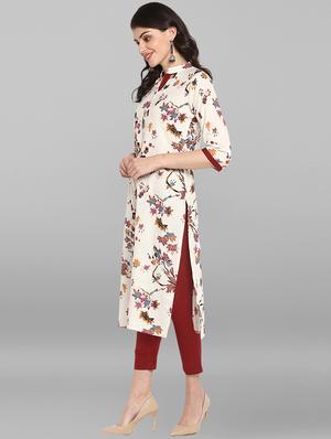 floral straight kurta - 17246632 - Standard Image - 3