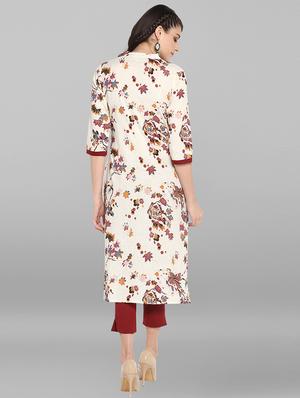 floral straight kurta - 17246632 - Standard Image - 4