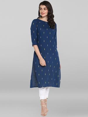 ikat print straight kurta - 17246635 - Standard Image - 2