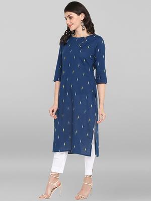 ikat print straight kurta - 17246635 - Standard Image - 3