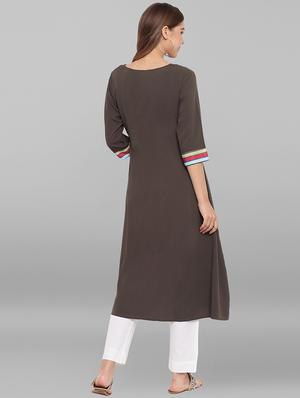 striped a-line kurta - 17246644 - Standard Image - 4
