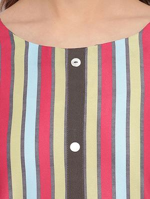 striped a-line kurta - 17246644 - Standard Image - 5