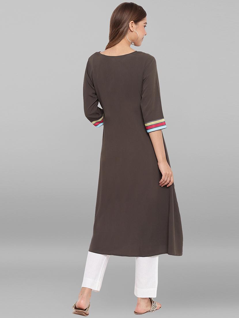 striped a-line kurta - 17246644 - Zoom Image - 4