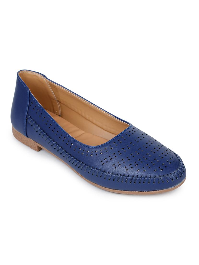blue slip on ballerinas - 17246865 - Zoom Image - 1