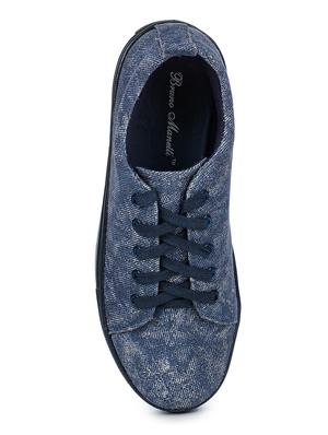 navy lace-up sneakers - 17246895 - Standard Image - 4