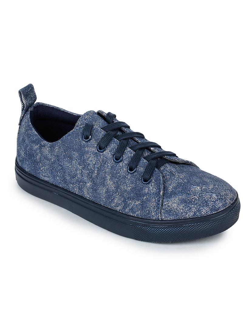 navy lace-up sneakers - 17246895 - Zoom Image - 1