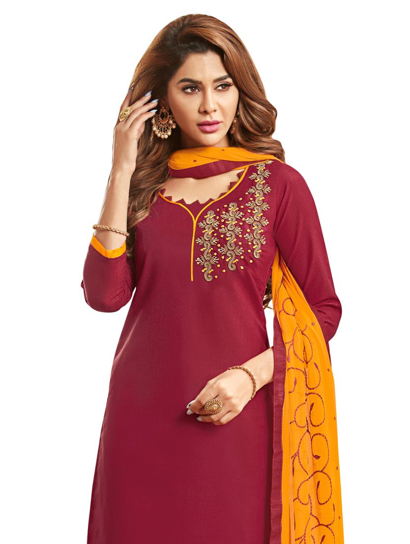 embroidered straight pant unstitched suit - 17246976 - Zoom Image - 2