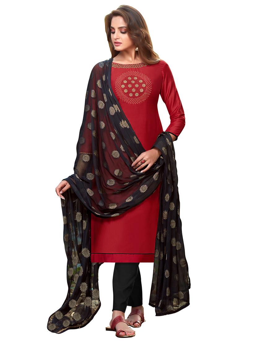 embroidered straight pant unstitched suit - 17246984 - Zoom Image - 1