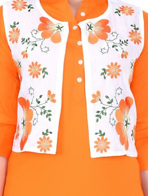 solid kurta palazzo set with embroidered jacket - 17247052 - Standard Image - 4