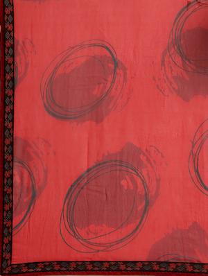 abstract printed saree with blouse - 17247535 - Standard Image - 5