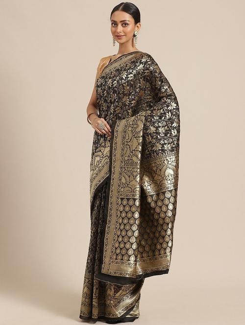self design woven saree with blouse - 17247580 - Standard Image - 1
