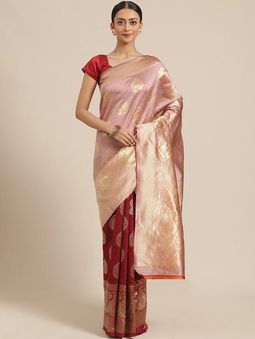 self design woven saree with blouse - 17247585 - Standard Image - 1