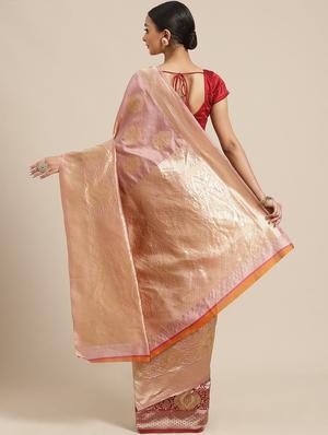 self design woven saree with blouse - 17247585 - Standard Image - 2