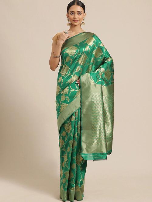 self design woven saree with blouse - 17247623 - Standard Image - 1