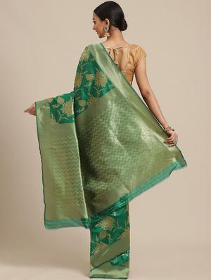 self design woven saree with blouse - 17247623 - Standard Image - 2